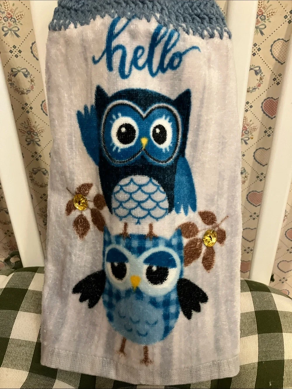 Hand Crocheted Owl Towel